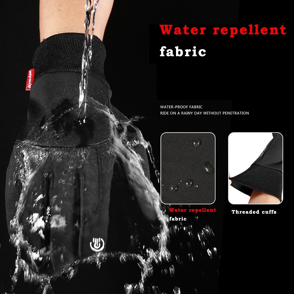 Adjusatble Cycling Gloves Reflective Screen Touch Warm Winter MTB Bike Gloves Outdoor Waterproof Motorcycle Bicycle Gloves