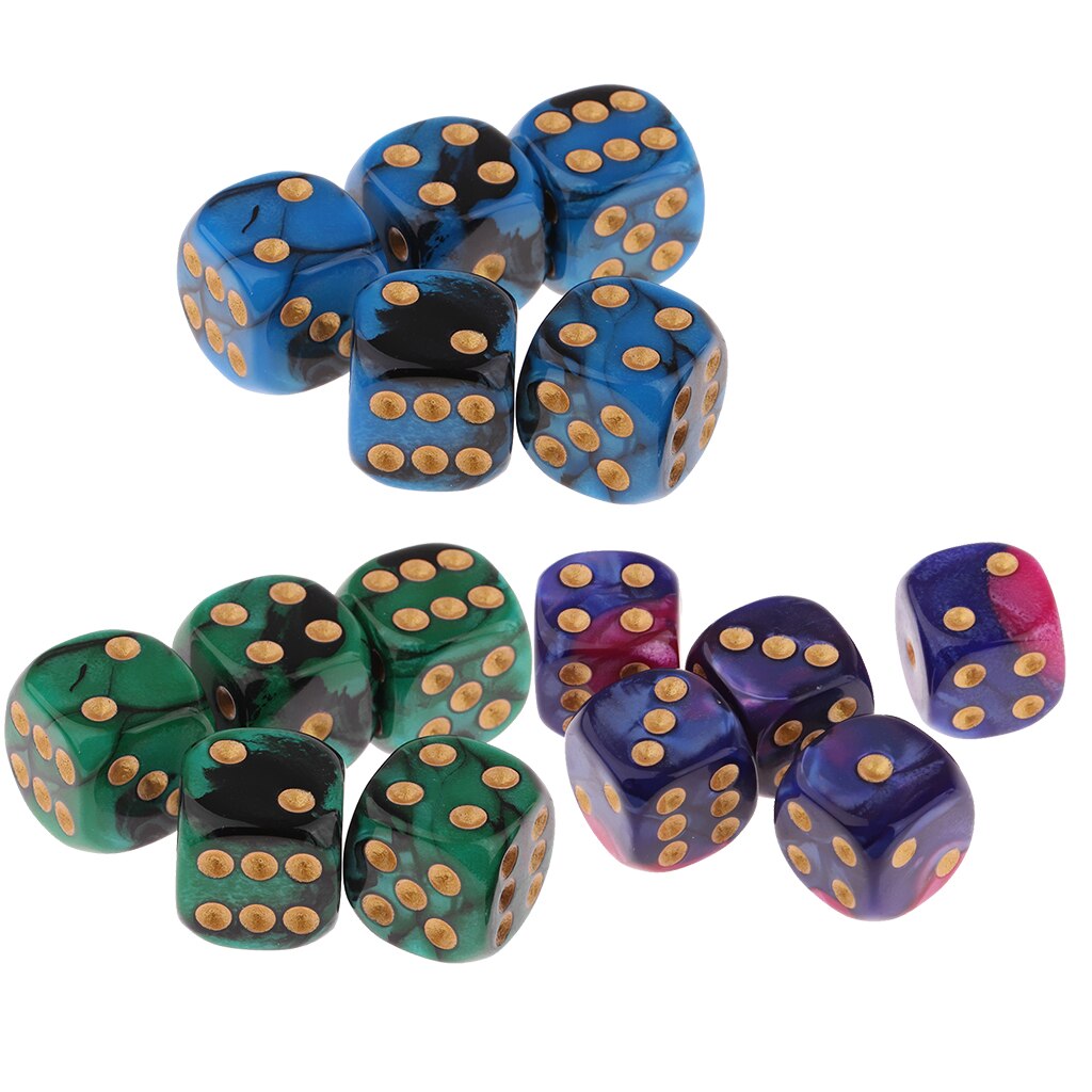 5 Pcs 6-Zijdige Spel Dobbelstenen Set, Vierkante Corne Voor Familie Reizen Play Set Speelgoed