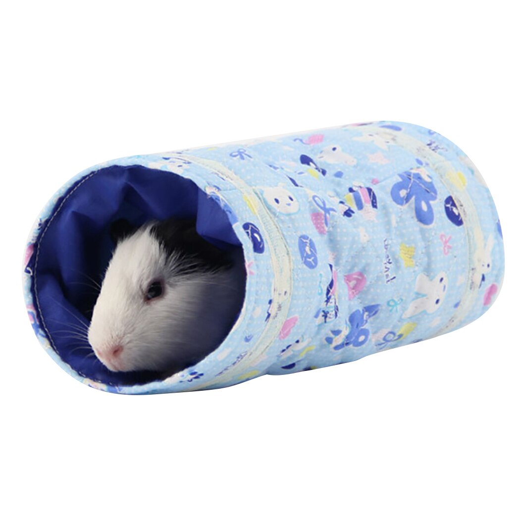 Túnel de juguete con de dibujos animados para hámster, tubos para mascotas pequeñas, cama nido para conejos, hurones, conejillos de indias, animales pequeños: Sky Blue