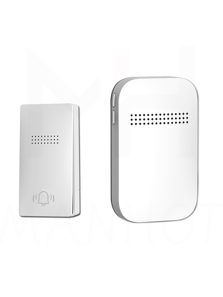 timbre inalámbrico con botón de enchufe a prueba de agua, No requiere batería, juegos de campanas, timbre de puerta inteligente para el hogar, 38 tonos de llamada: XL / Negro