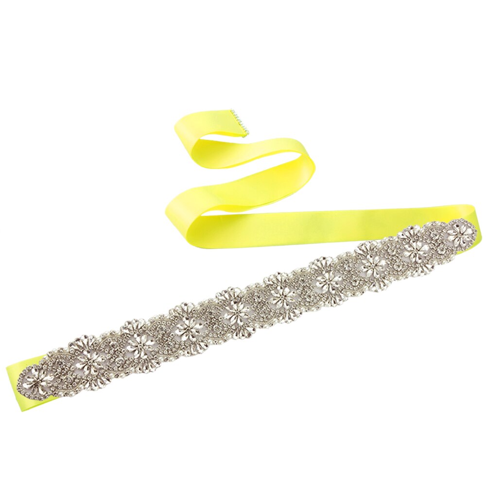 Sparkle Wide Rhinestone Belts For Women Pearl Wedding Belts Plus Size Bride Sash Belt Wedding Waist Belt Jeweled Belt for Dress: yellow