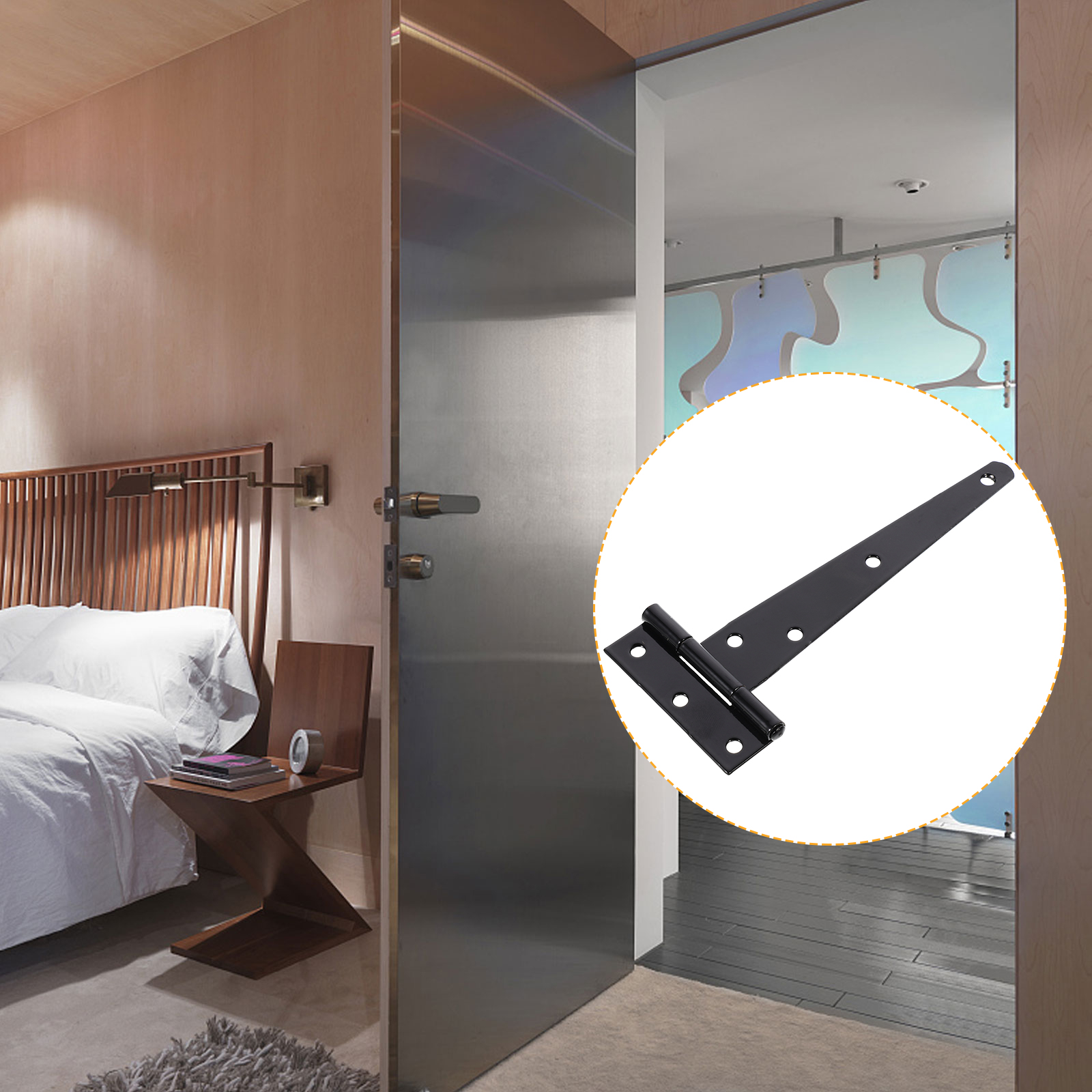 3 pcs Door Hinge Low-carbon Steel Light Hinge Gate Strap Hinge