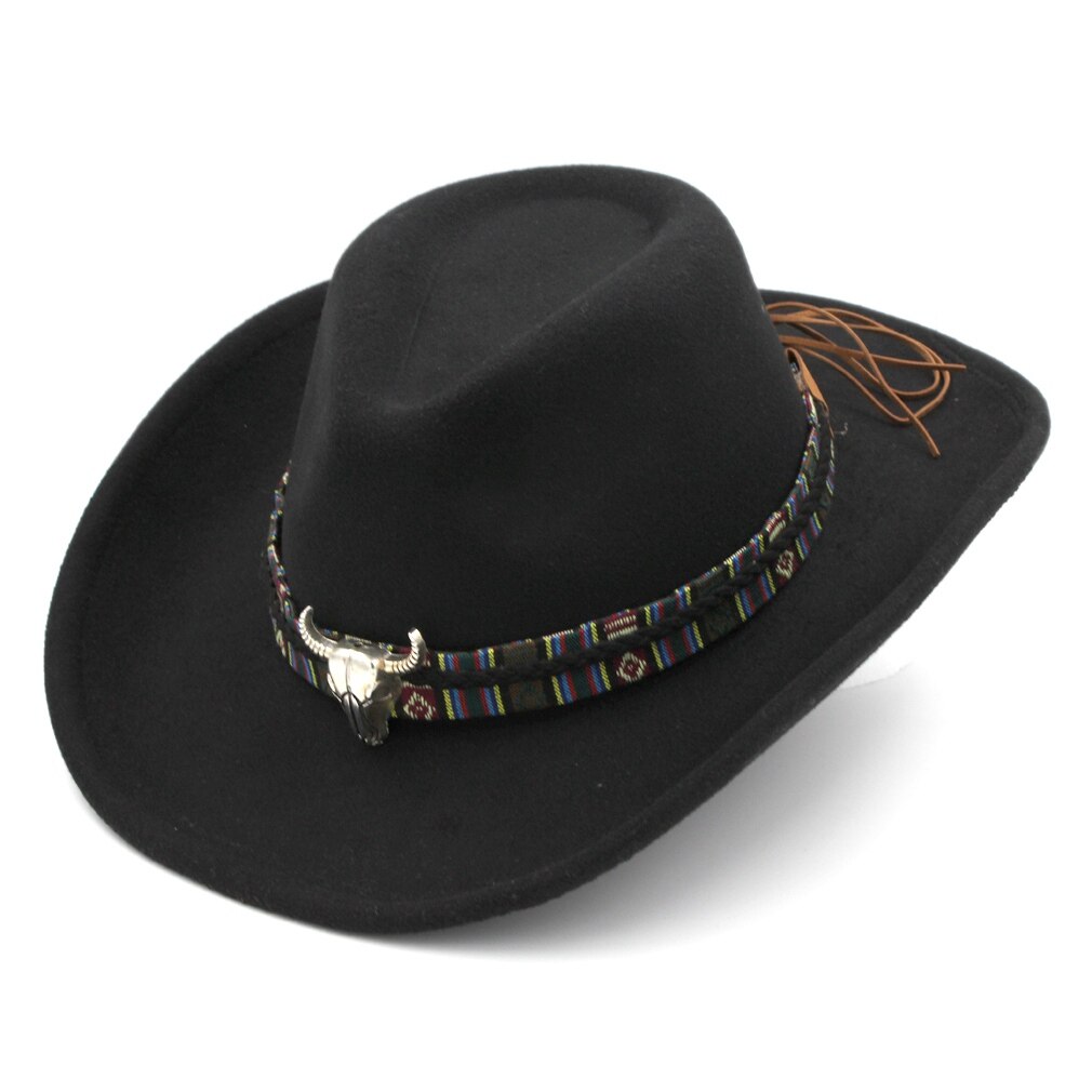 Mistdawn unisex topphatter fast filt fedora hattebånd avlet flat brem jazzhatter trilby panama caps: Svart