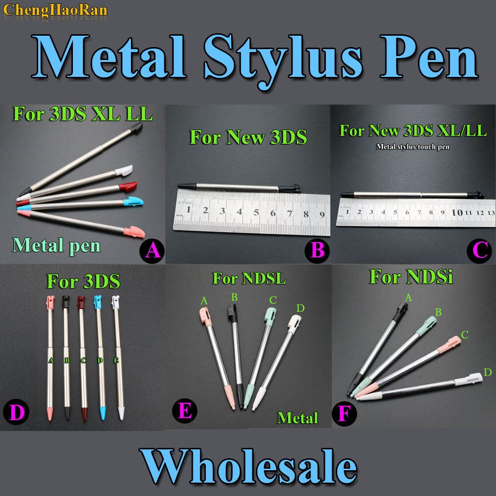 ChengHaoRan-lápiz táctil de pantalla para NDSL, accesorios de juego para NDSi, MetalTouch, 2DS, XL, LL, , 3DS, LL, XL, 100 Uds.,: Mix ABCDEF