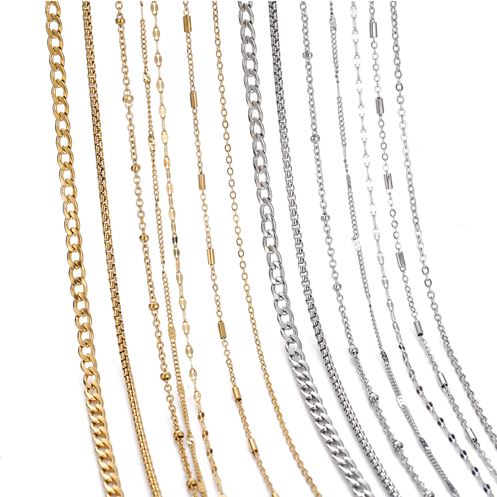 Sieraden Maakketting - 2 Meter - 7 Types - 14k Goud Verguld Messing Ronde Schakelketting