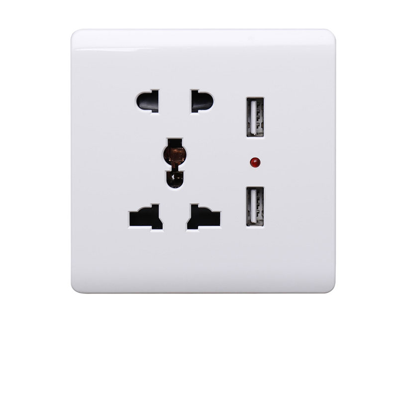 Panel de carga USB tipo c de 2/3/4 puertos montado en superficie, enchufe USB de 220v a 5v, panel integrado oculto en pared, 86 tipos: Tipo 14