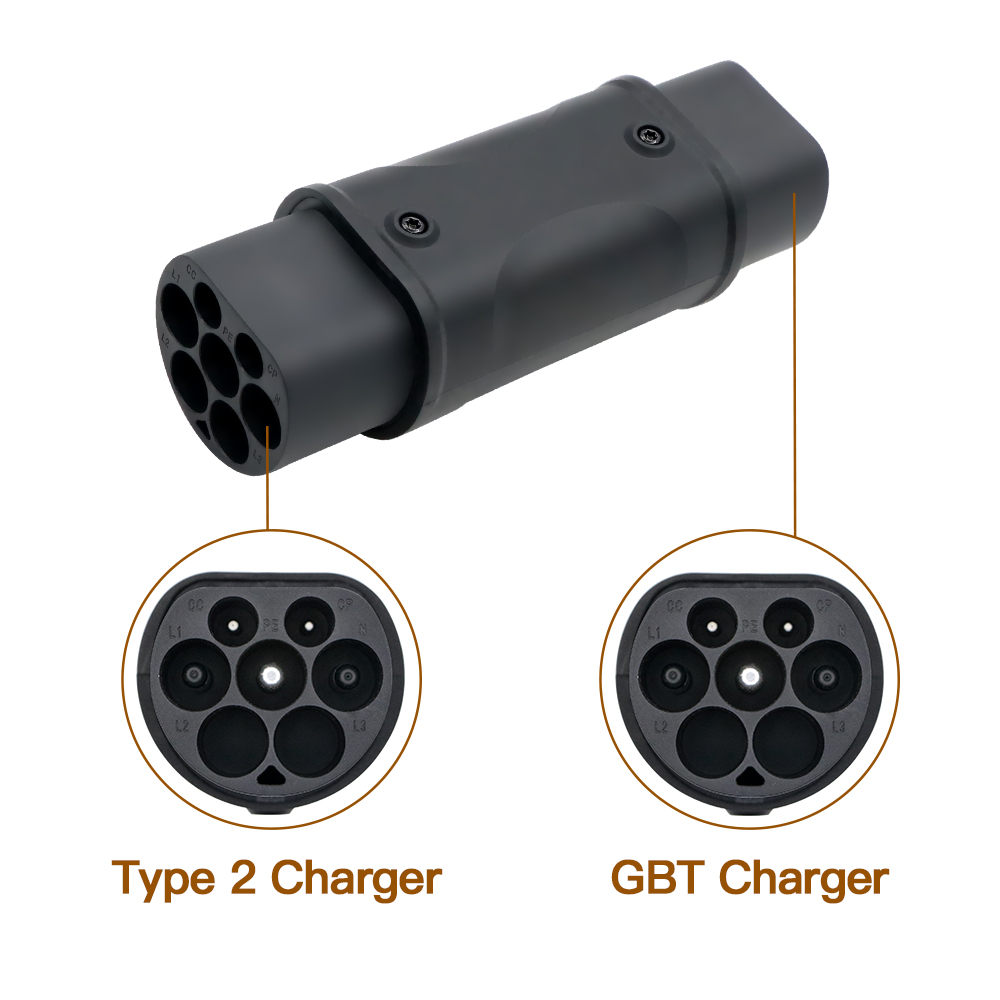 ERDAN EV-Ladegerät-Adapter Typ 2, IEC 62196-2 auf GB/T-Konverter zum Aufladen von Elektrofahrzeugen nach China, Standard-Elektrofahrzeugen, 16 A, 32 A: Beige