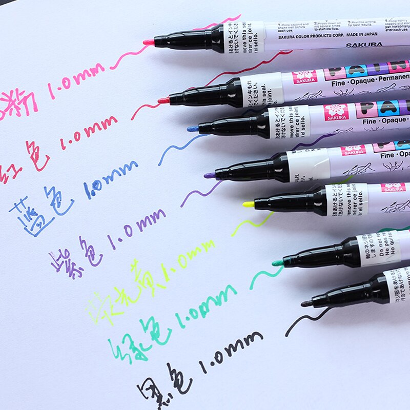 1 pçs sakura cherry blossom marcador caneta pintura vermelha preto azul toque pintura mão-pintado assinatura oleosa linha gancho caneta