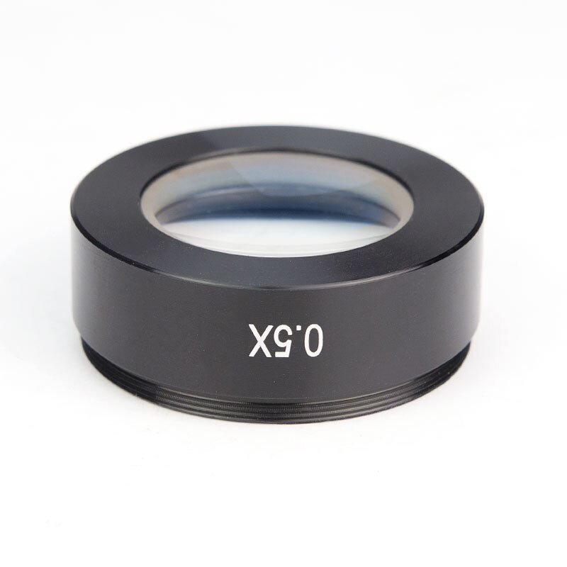 0.5X Stereo Microscope Auxiliary Objective Lens 48mm Mounting Size Barlow Lens Trinocular Zoom Microscope Reducing Lens