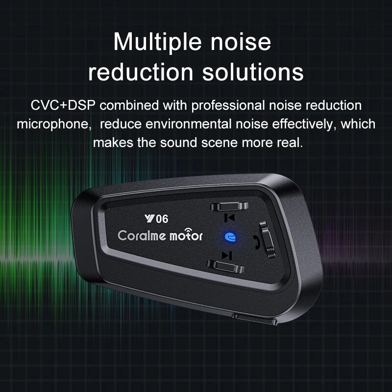 Y06 auriculares Bluetooth para casco de motocicleta, cascos IPX6 impermeables, reducción de ruido, pequeños y exquisitos, integrando todas las funciones principales