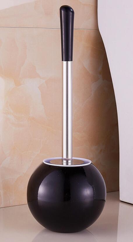 European Toilet Brush SetStainless Steel Round Base Color Toilet Brush, Bathroom Toilet Clean Brush Toilet Brush Set: SMT337-247-BK