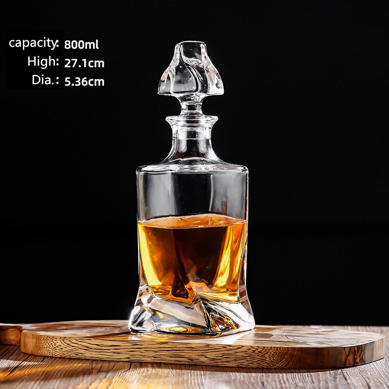 Luxe Loodvrij Glas Whisky Fles Decanter Set Whisky Karaf Fles Whisky Karaf Fles Wijn Thuis Bar Vodka Bier Bott: Licht Groen