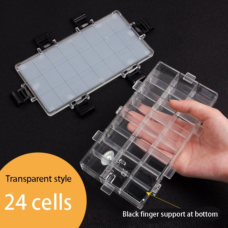 24/36 Cellen Draagbare Verf Doos Transparant Grote Capaciteit Aquarel Lange Termijn Hydraterende Art Student Leveringen: 24 grid transparent
