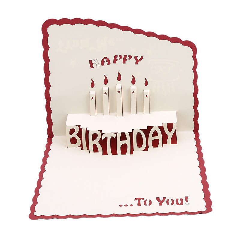 3D Cake Card Pop Up Cards Birthday Cards for Kids Girl Wife Husband Birthday Cake Greeting Postcards Card: Default Title