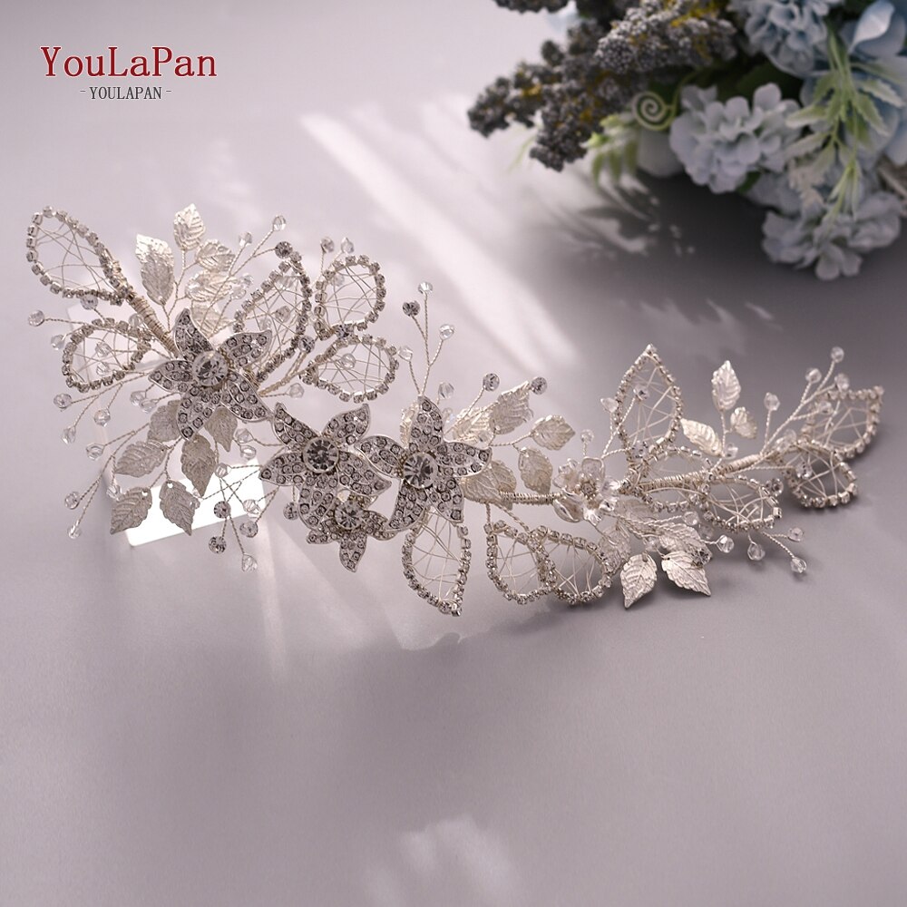 YouLaPan SH282 Rhinestone Belt Silver Diamond Belt Women’s Dress Belt Bridesmaid Dresses Belt Sparkly Belt Floral Bridal Belt