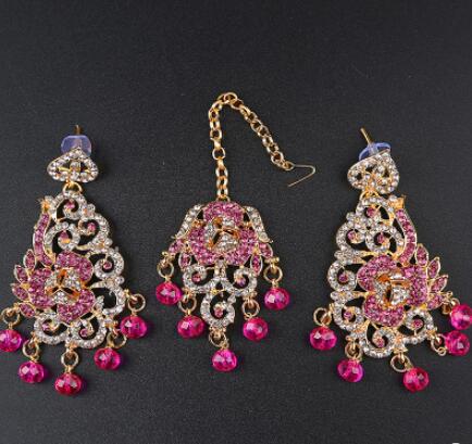 13 Kleuren Etnische Indiase Saree Dansen Oorbellen Voor Vrouwen Wenkbrauwen Indische Kleding Accessoire Party: D