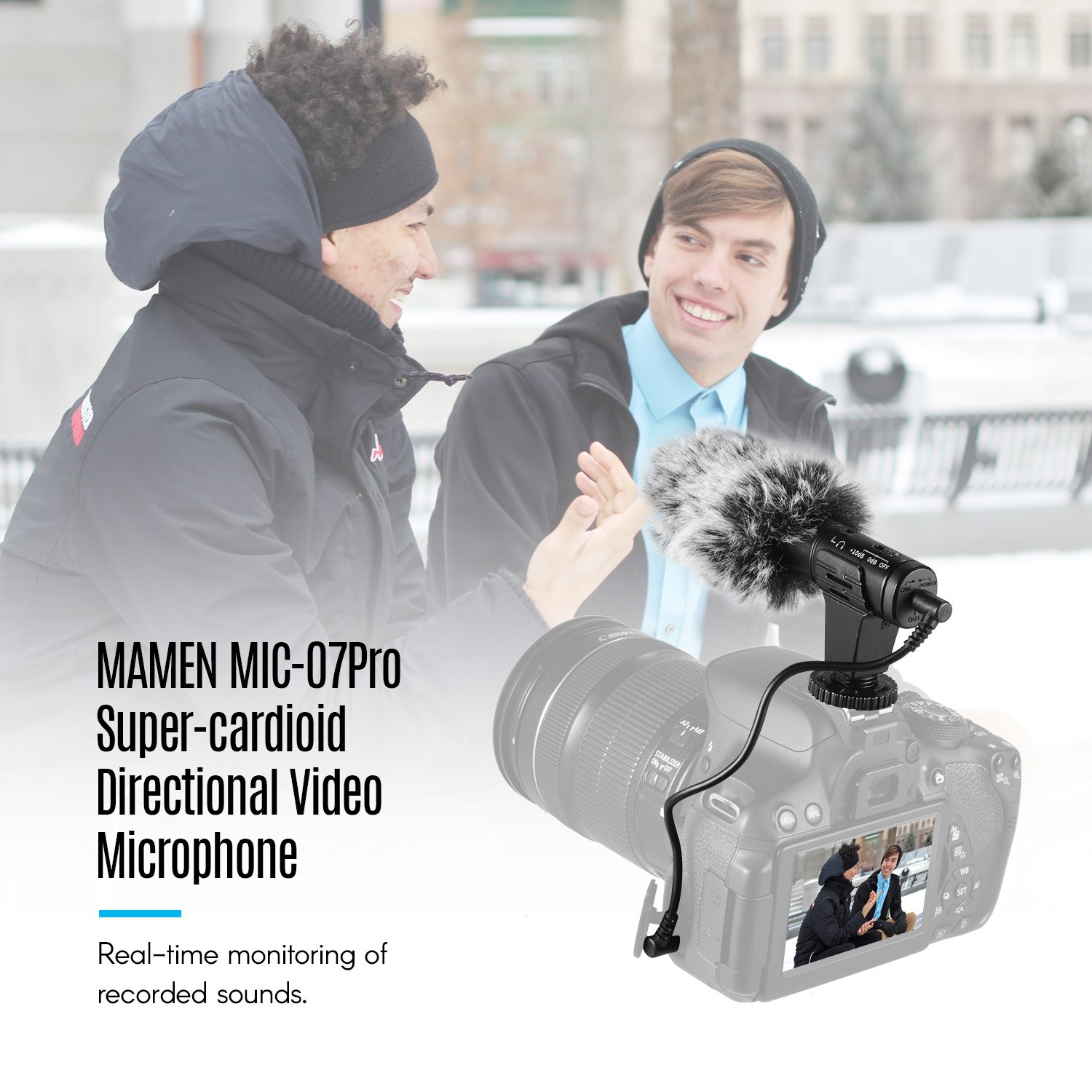 MAMEN MIC-07Pro Metall Super-nieren Directional Video Mikrofon mit echtzeit Überwachung Funktion für Smartphone SLR ILDC