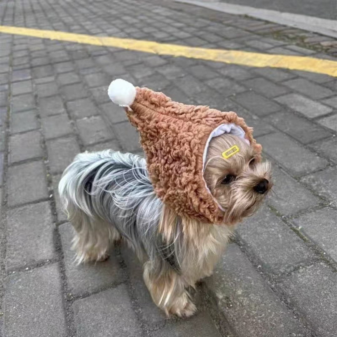 Casquette de chat drôle, couvre-tête en peluche, mignon chat chien tissé, coiffure chaude, chapeau pour animaux de compagnie, chaton, chiot, accessoires de Costume de Cosplay: green