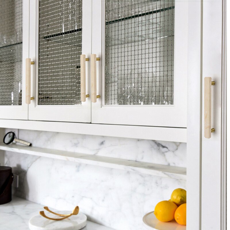 Marmer Deurgrepen En Knoppen Voor Meubels Zinklegering Kast Keuken Kast Dresser Schuifladegrepen Pulls Stone Rock Beige