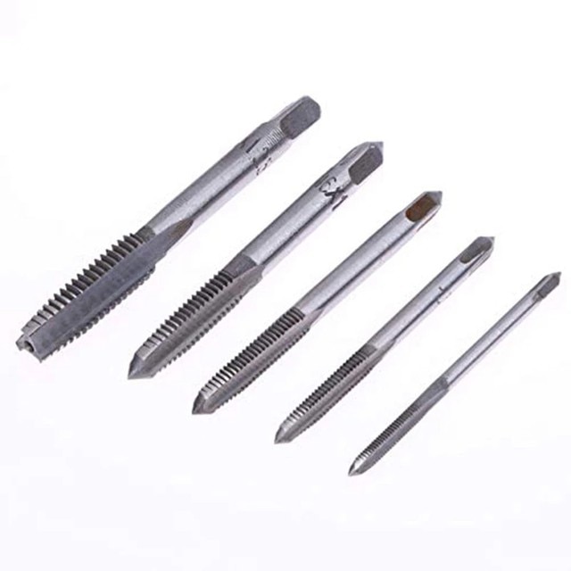 5Pcs Metrische Tap Set Van Kranen Boren Hand Tool Sets M3-M8 Machine Spiraal Punt Schroefdraad Kranen En sterft Set Metaal Hout: 5pcs screw tap