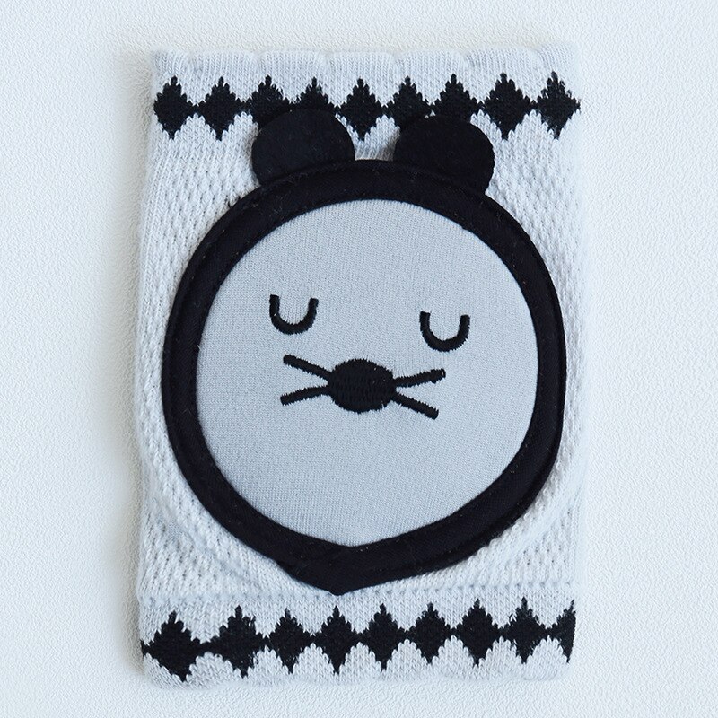 BalleenShiny niemowlę siatka ochraniacze na kolana robić indeksowania śliczny maluch kreskówka zwierzęta nauka pieszy noga ochraniacz dla chłopców i dziewcząt:  czarny kot