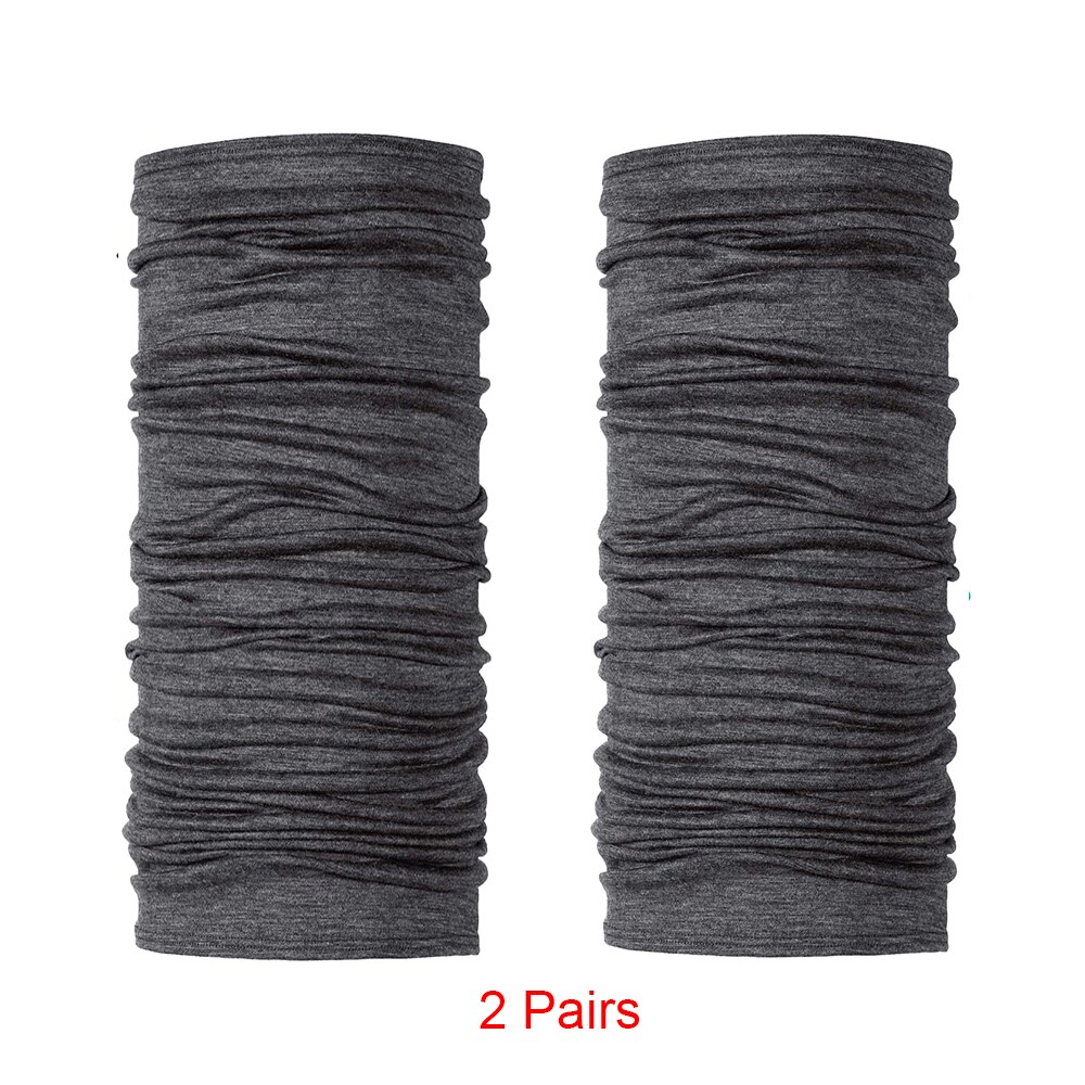 Adult 100% Merino Wool Neck Gaiter - Ski Face Mask Neck Warmer Ring Wrap for Men Lightweight 1 Layer Warm Cover &amp; Scarf 2-Pack: Black Htr (2 Pairs)