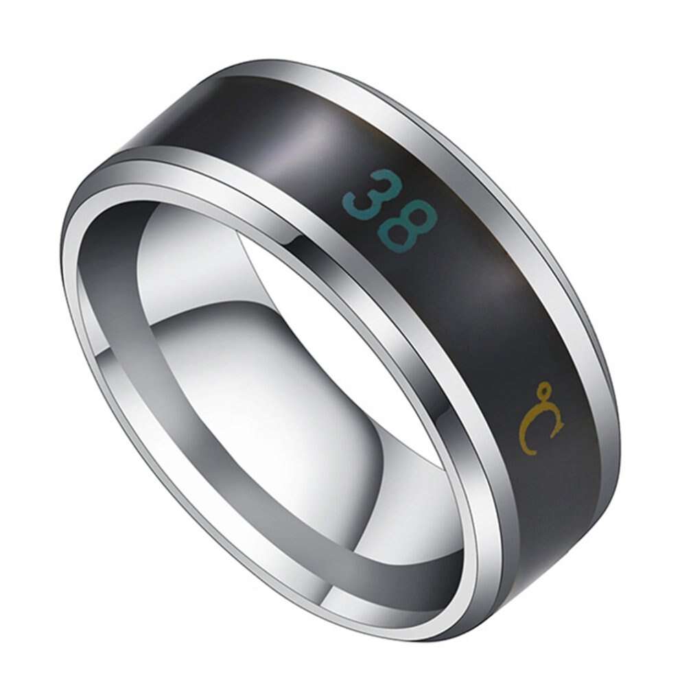 Multifunctional Waterproof Intelligent Smart Temperature Couple Ring Titanium Steel Finger Jewelry Fingertip Temperature Sense