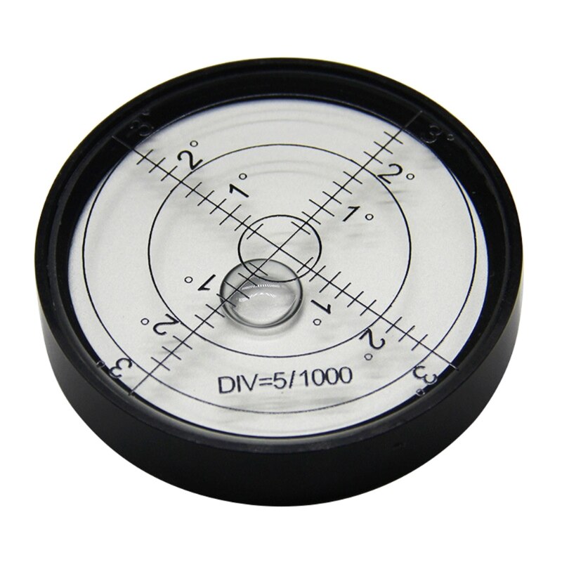 60mm/2.36" Bullseye Level Aluminium Case Round Bubble Level Precision Round Bullseye Bubble Level Bullseye Spirit Bubble: Black white