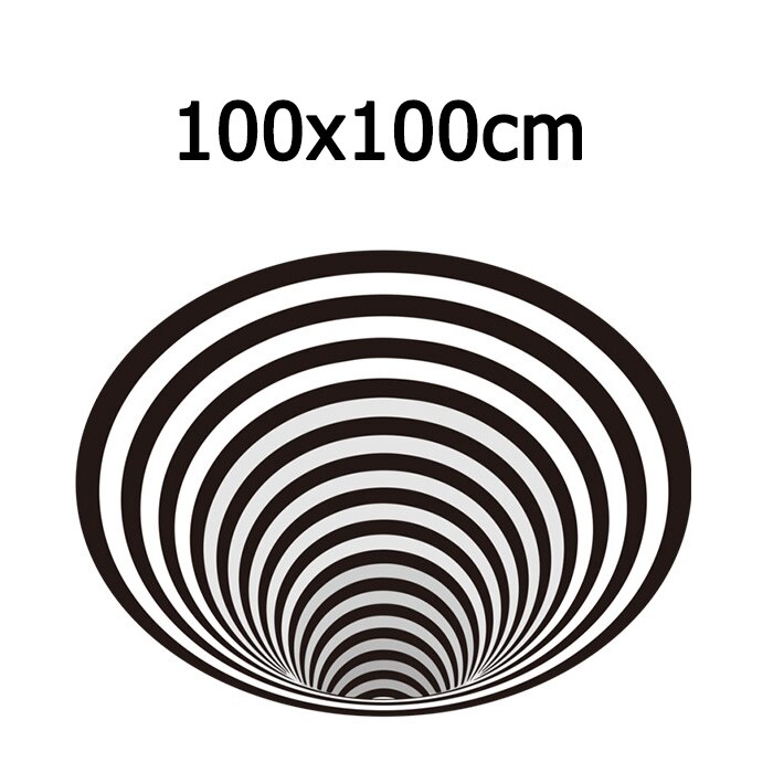 3D Vortex Illusion Tapijt Swirl Print Optische Illusie Gebieden Tapijt Tapijt Vloer Pad Antislip Deurmat Matten Voor Thuis decore: 100x100cm