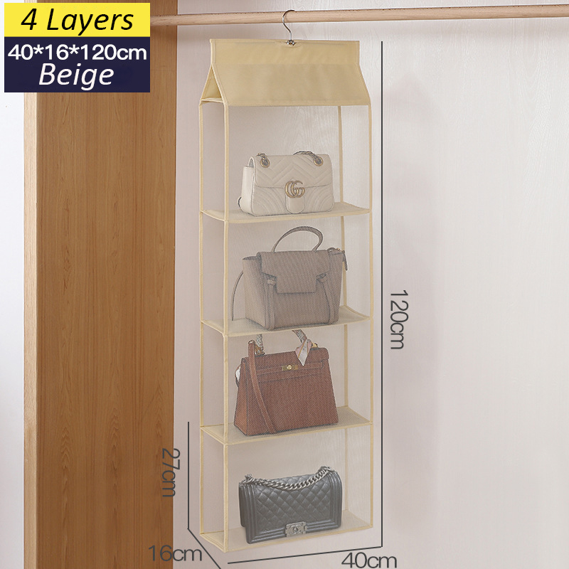 Handbag Storage Box Removable Compartment Storage Rack Foldable Wall Cabinet Storage Box Suitable for Living Room Bedroom: WHITE
