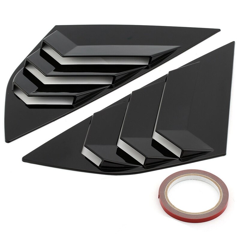 Fit For Ford Focus ST RS Hatchback bright black Window Side Louvers Vent ABS: Default Title