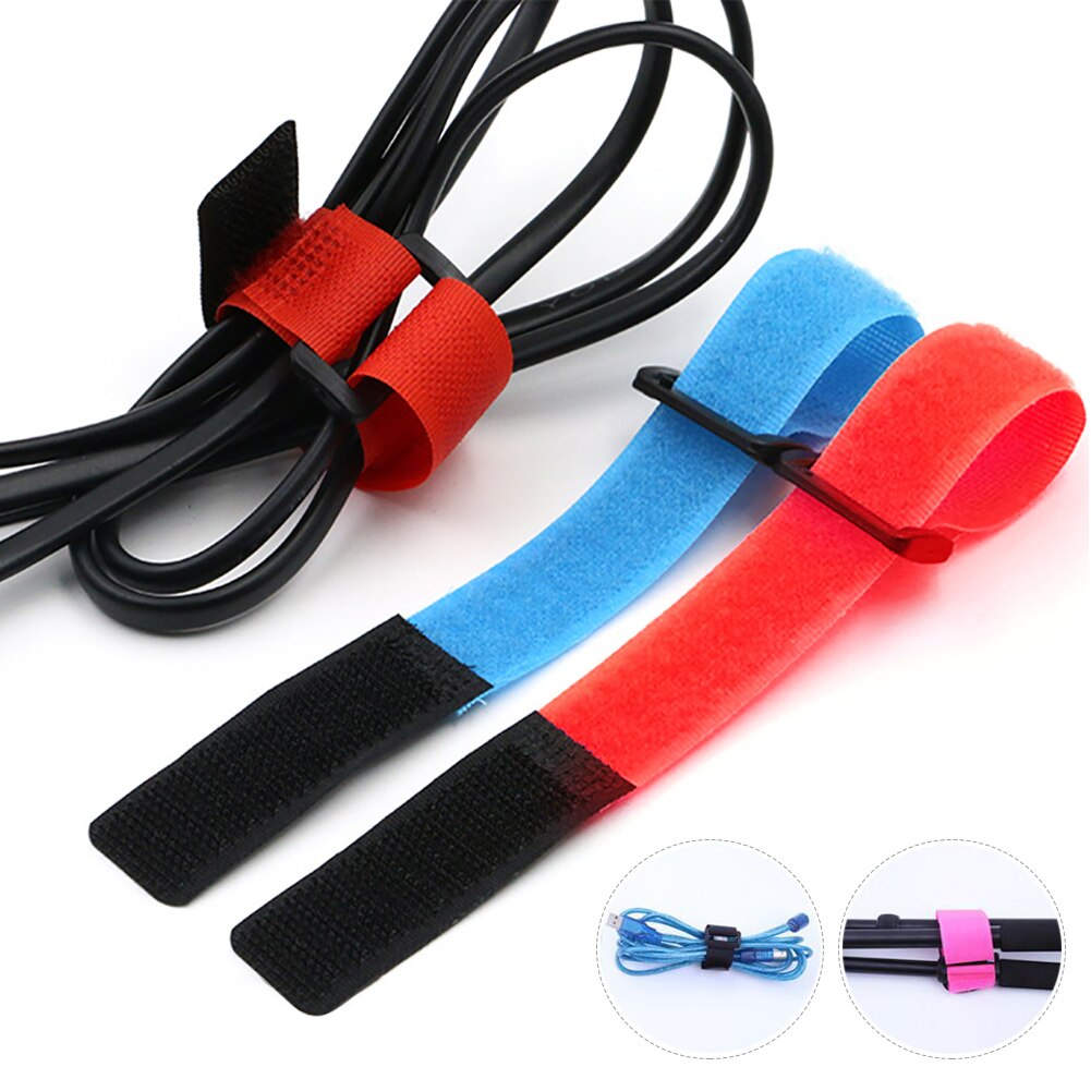 10 stück 2*50cm Mehrweg Befestigungs Fahrrad binden Nylon Haken &Ampere; Schleife dauerhaft Multil Zweck Selbst-Klebstoff Gurt Kabelbinder