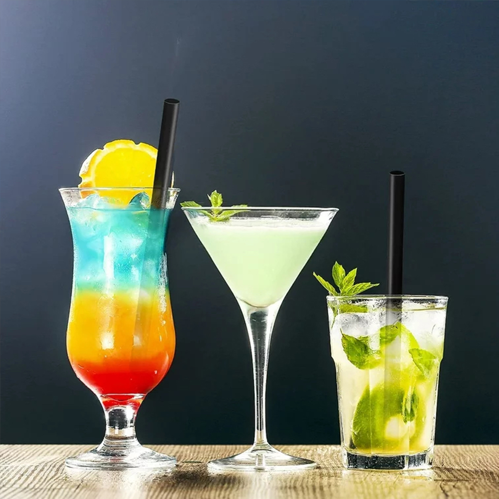 50-400 Uds. Pajitas negras grandes para batidos, pajitas grandes para beber, pajitas para té de burbujas, pajitas para té de la leche, , boda, Bar, accesorios para el hogar