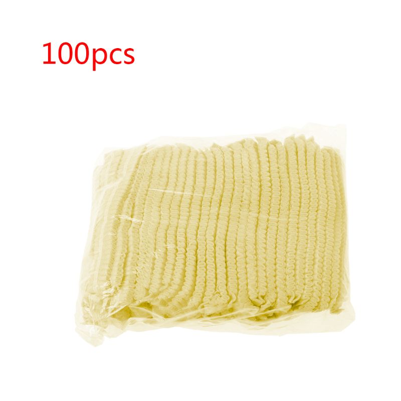 100 stuks non-woven wegwerp bouffantkapje met dubbele pees en anti-stof haarbedekking  k4ua