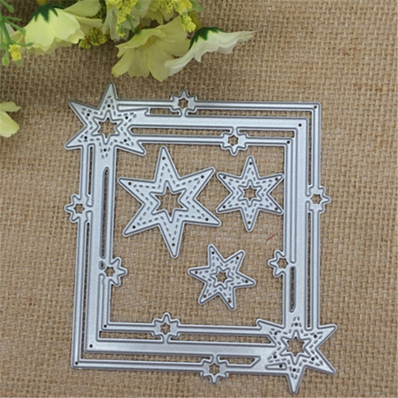 Vijf ster frame Carbon staal Metalen Stansen Sterft Stencil Scrapbooking Fotoalbum Kaart Papier Embossing Craft DIY Sterft Cut