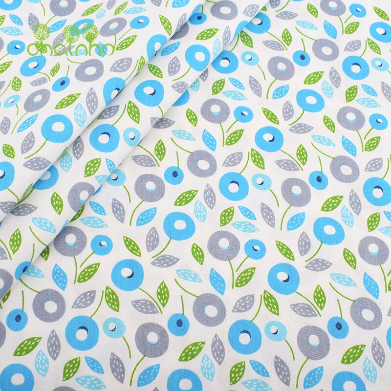 Chainho,8pcs/Lot,Blue Floral Series,Printed Twill Cotton Fabric,Patchwork Cloth,DIY Sewing Quilting Material For Baby & Children