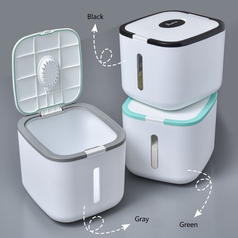 WBBOOMING 12kg Rice Storage Box Pet Dog Food Storage Container Plastic Sealed Rice Bucket Moisture-proof Mildew Anti-Oxidation