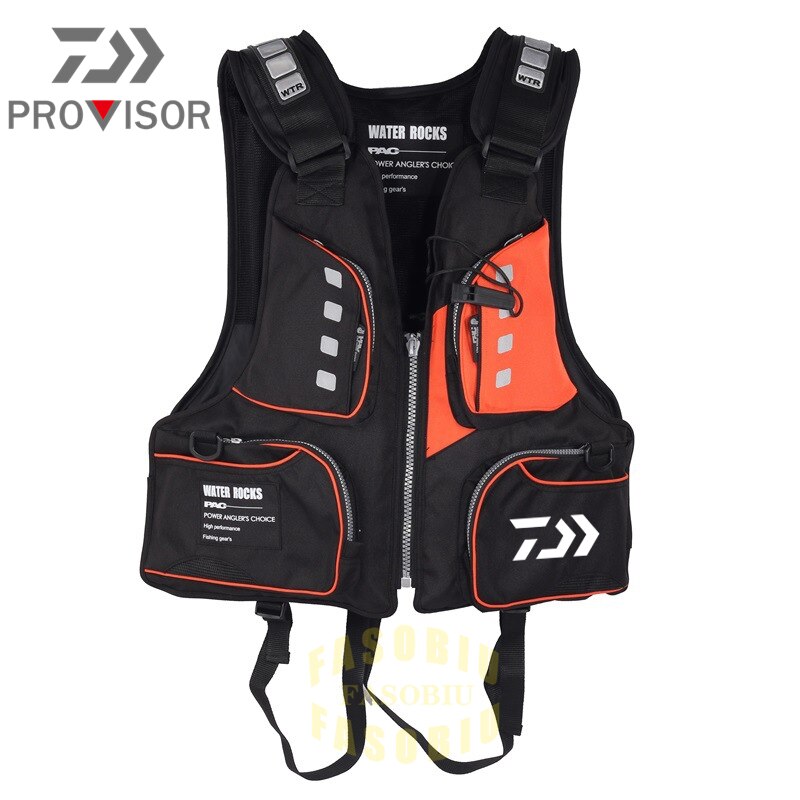 Shimano Vissen Reddingsvest Voorzichtigheid Gereflecteerd Licht Reddingsvest Hoge Drijfvermogen 120Kg Buiten Vest Multi-Pocket Vissen Vest: black white