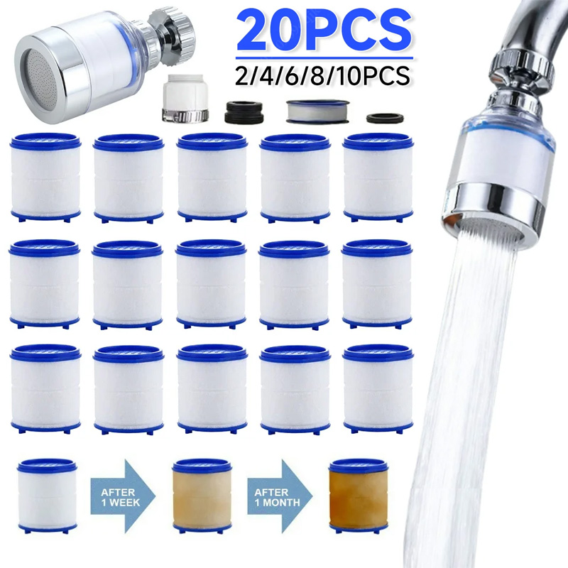 Faucet Filter Elements Water Purifier Filter emove Chlorine Heavy Metal Faucet Adapter PP Cotton Filtration for Kitchen Bathroom