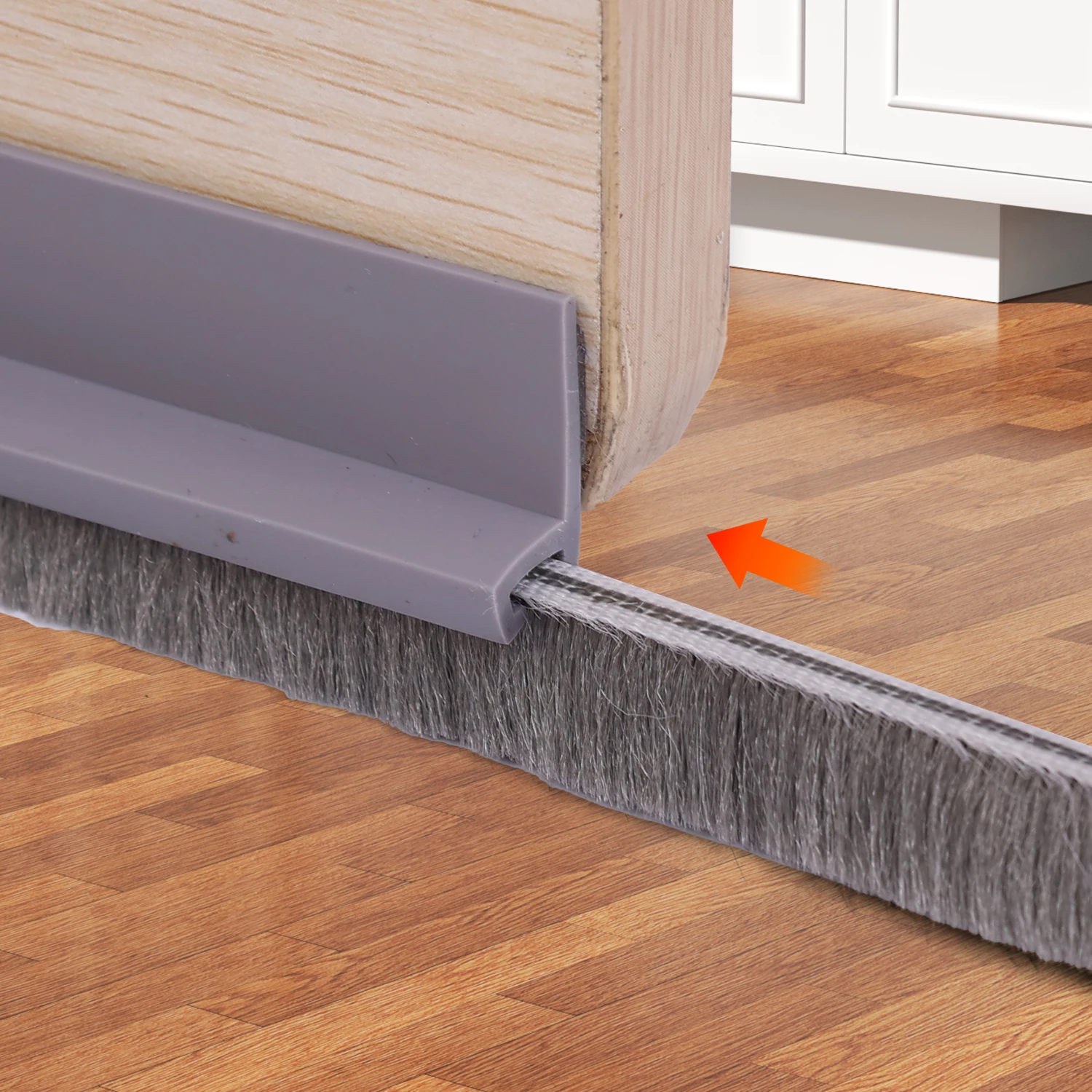 1/5M Self-adhesive Wind Dust Blocker Stopper with Brush Door Sealing Draft Stopper Strip Home Bedroom Sound Insulation Strip