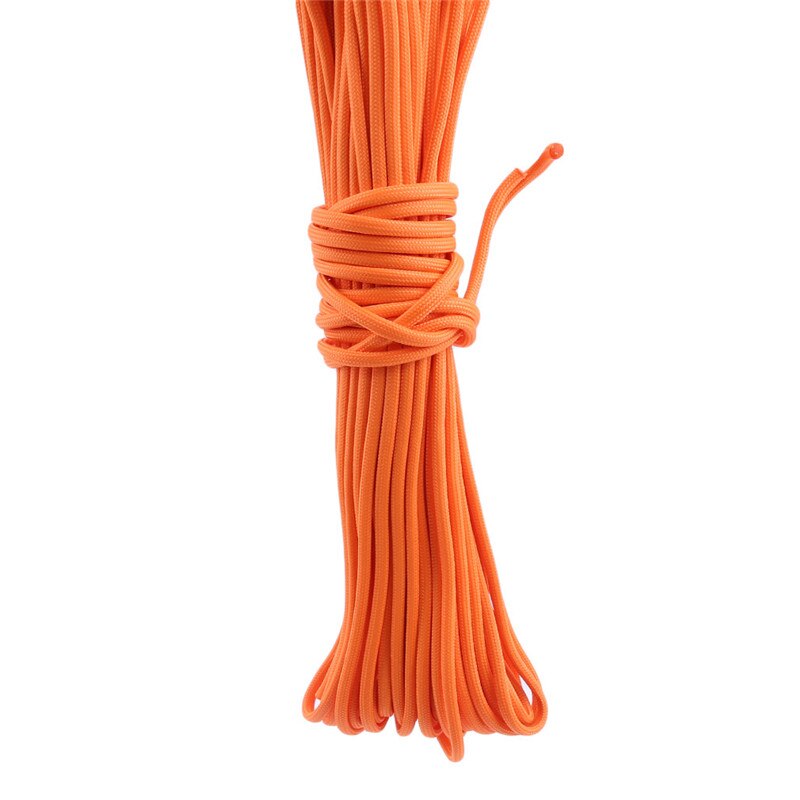 20m 9 Strands Bright Luminous Cord Nylon Parachute Rope For Outdoor Climbing Camping Buckle Rope Soild Color Tent Rope: orange