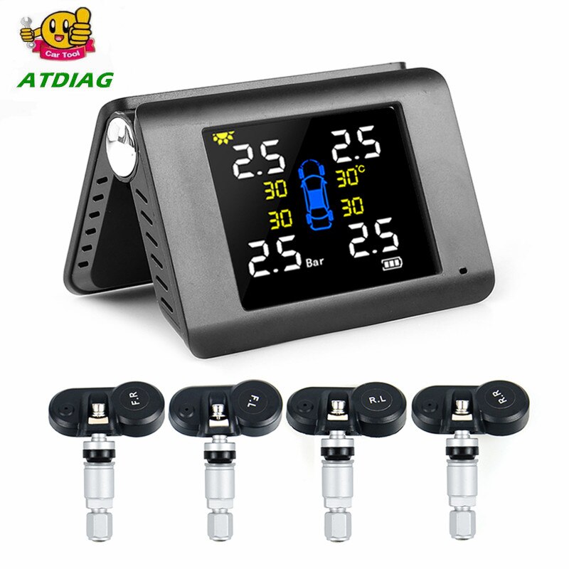 Smart Car TPMS Tyre Pressure Monitoring System Solar Power Digital LCD Display Auto Security Alarm Systems Tyre Pressure
