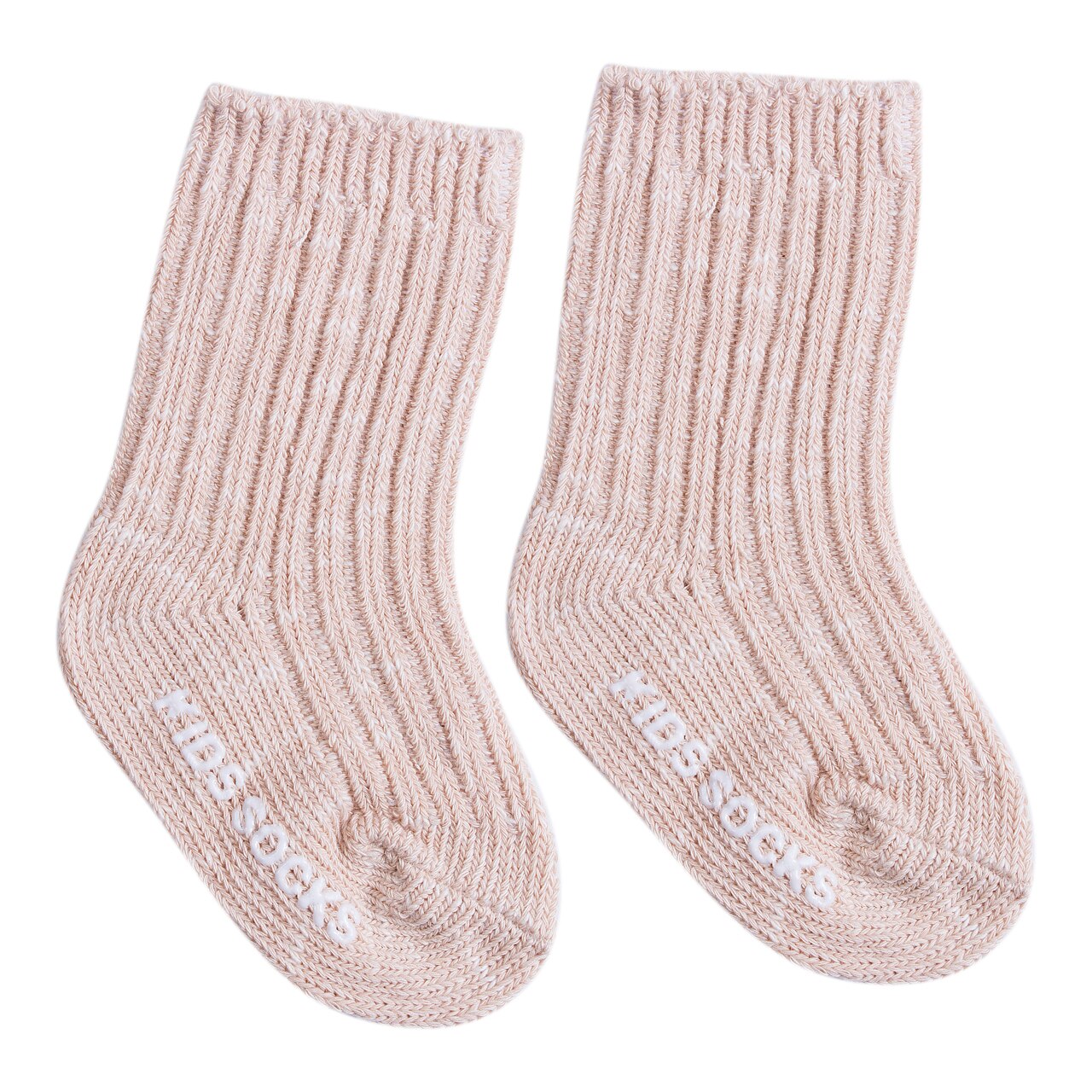 Småbarn barn baby sokker ensfarget bomull anti-skli sokker for gutt jente søt: Beige / 2 to 4t