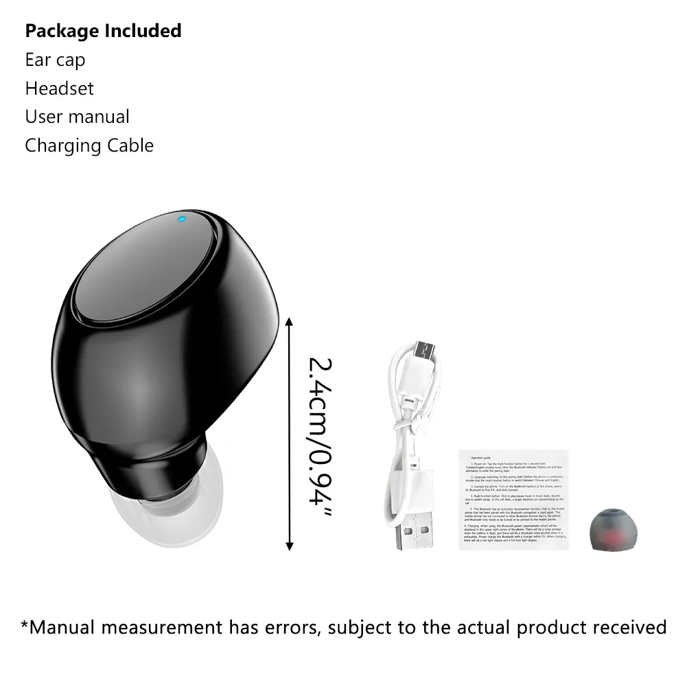 X6 Single-Side Headset Mini Bluetooth Sports Invisible Headset Car Single-Ear In-Ear 5.0 Small Headset: Default Title