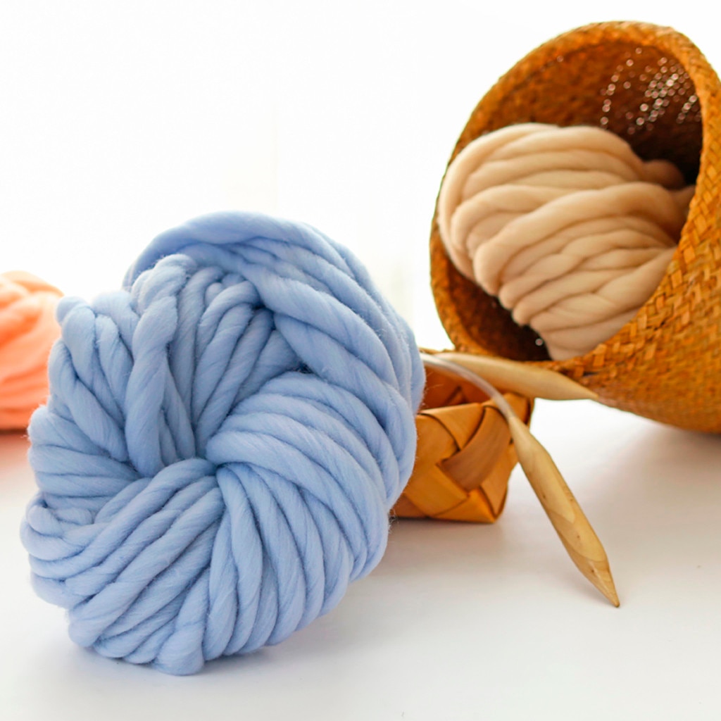 Super Bulky Arm Knitting Wool Roving Knitted Blanket Chunky Wool Yarn Super Thick Yarn For Knitting/Crochet/Carpet/Hats#YL5
