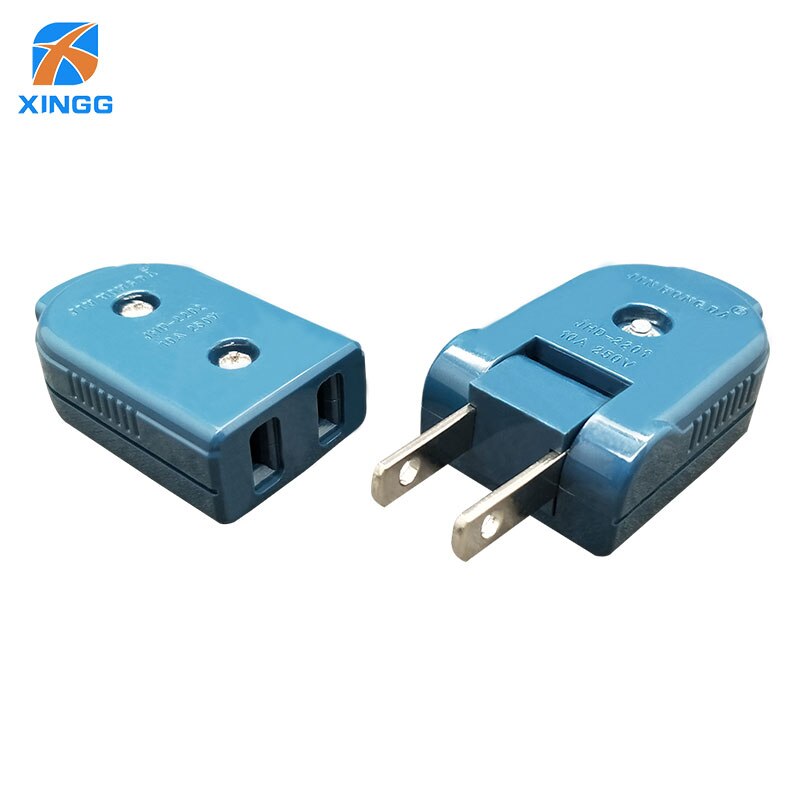 Folding AC Electric Power Plug US American Plug 2 Pin Adjustable Male Plug Female Socket Outlet Adaptor: One Set