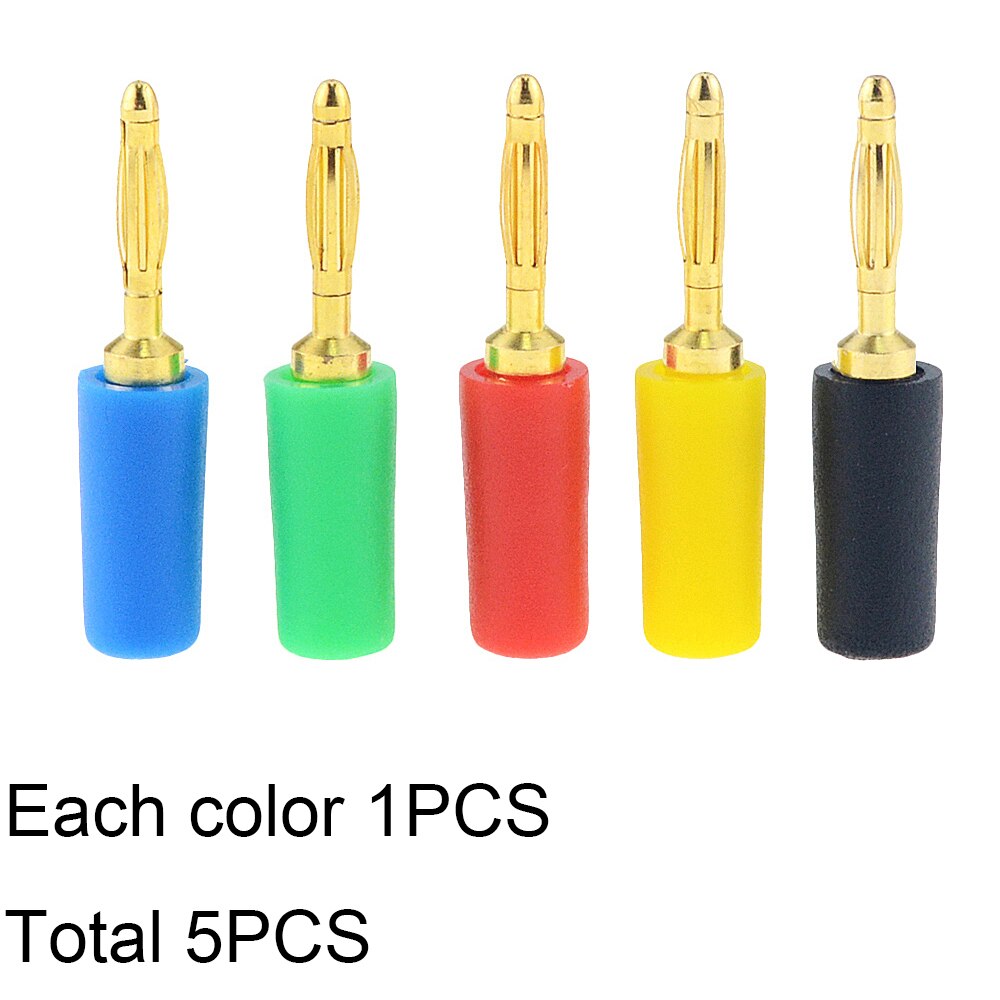 5Stck Gold-überzogene 2MM Kleine Banane Stecker 2mm Laterne Kopf Schweißen Für Experiment Prüfung Linie Isolierung Tafel Stecker Bananen Buchse: jeder Farbe 1Stck