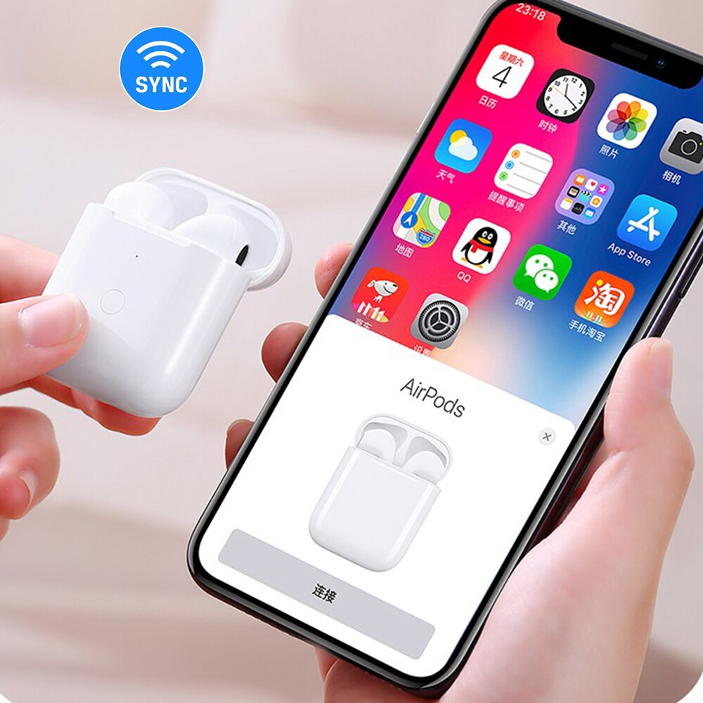 Charging Case Replacement For Airpods 1&2 Qi Wireless Charging Box For Airpods 450mAh Charger with Bluetooth Pairing Sync Button