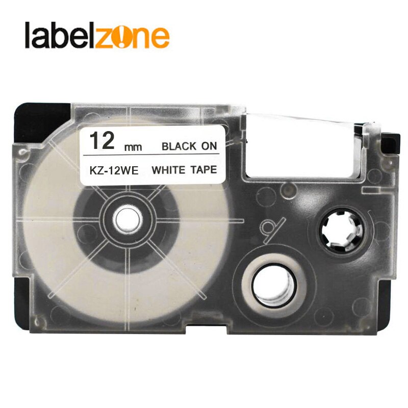 Multicolor 12mm XR-12WE XR-12X XR-12YW Laminiert Label bänder kompatibel für KL60 KL100 KL120 KL750 KL780 KL820 KL7000 KL-7200: Black on white