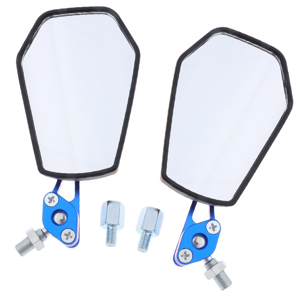 1x universal Aluminum Racing Side Rear View Mirrors for Motorcycle Dirt Bikes ATV Racing Side Rear View Mirrors Easy to install: Blue